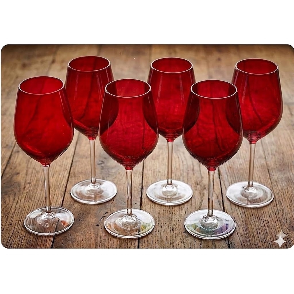 Excelsa calici color wine vetro trasparente colore Rosso cl 50 set 6 pz